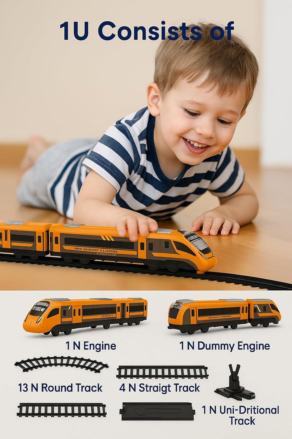 Vande Bharat Express Battery Operated Train Set for Kids with Tracks & Coaches | Big Size Electric Locomotive Toy Train with Interlocking Railway Track & Track Changer | Indian Train Toy for Boys