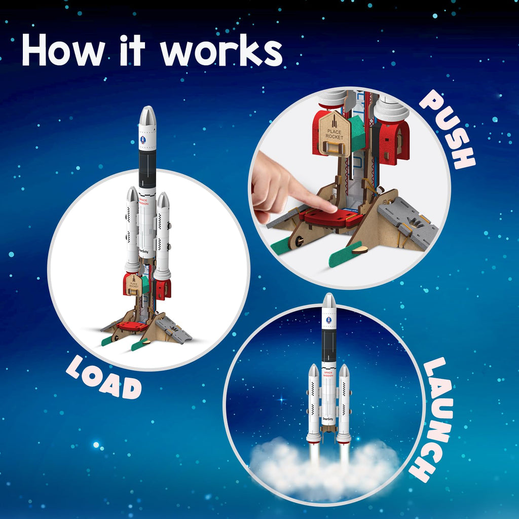 Smartivity DIY Rocket Launcher Kit for Kids 6 - 12 Years Old | Build Your Own Rocket and Launcher | Christmas Gift for Smart Kids