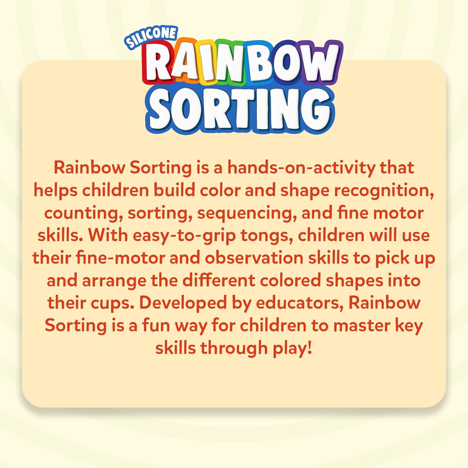 Skillmatics Silicone Rainbow Sorting Board Game - Learning & Educational Toy, Sorting, Counting & Sequencing Skills, Gift for Toddlers & Preschoolers Ages 3-6