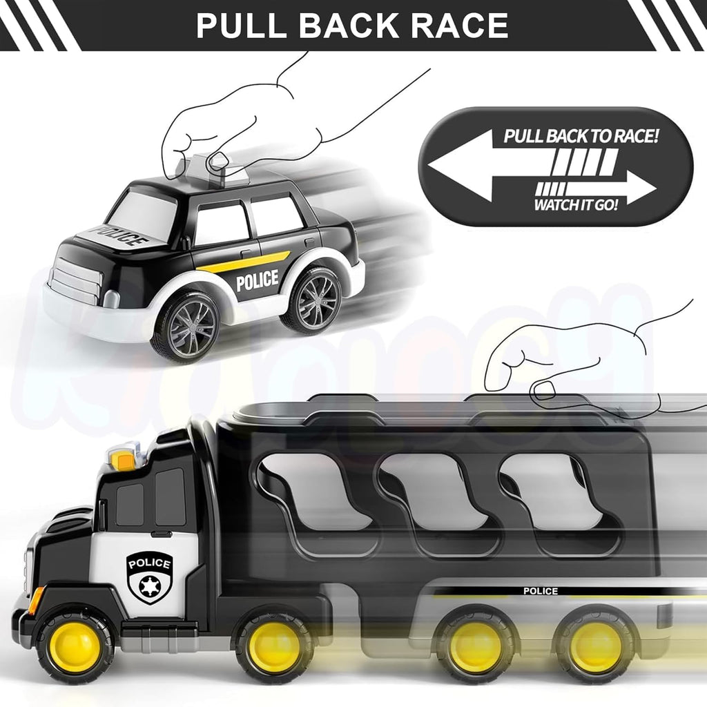 5 in 1 Police Trucks Boy Toys for 3-5 Year Old Toddlers - Toys for 3- 7 Years Old Transport Vehicle Carrier Truck Sets Kids Boys & Girls