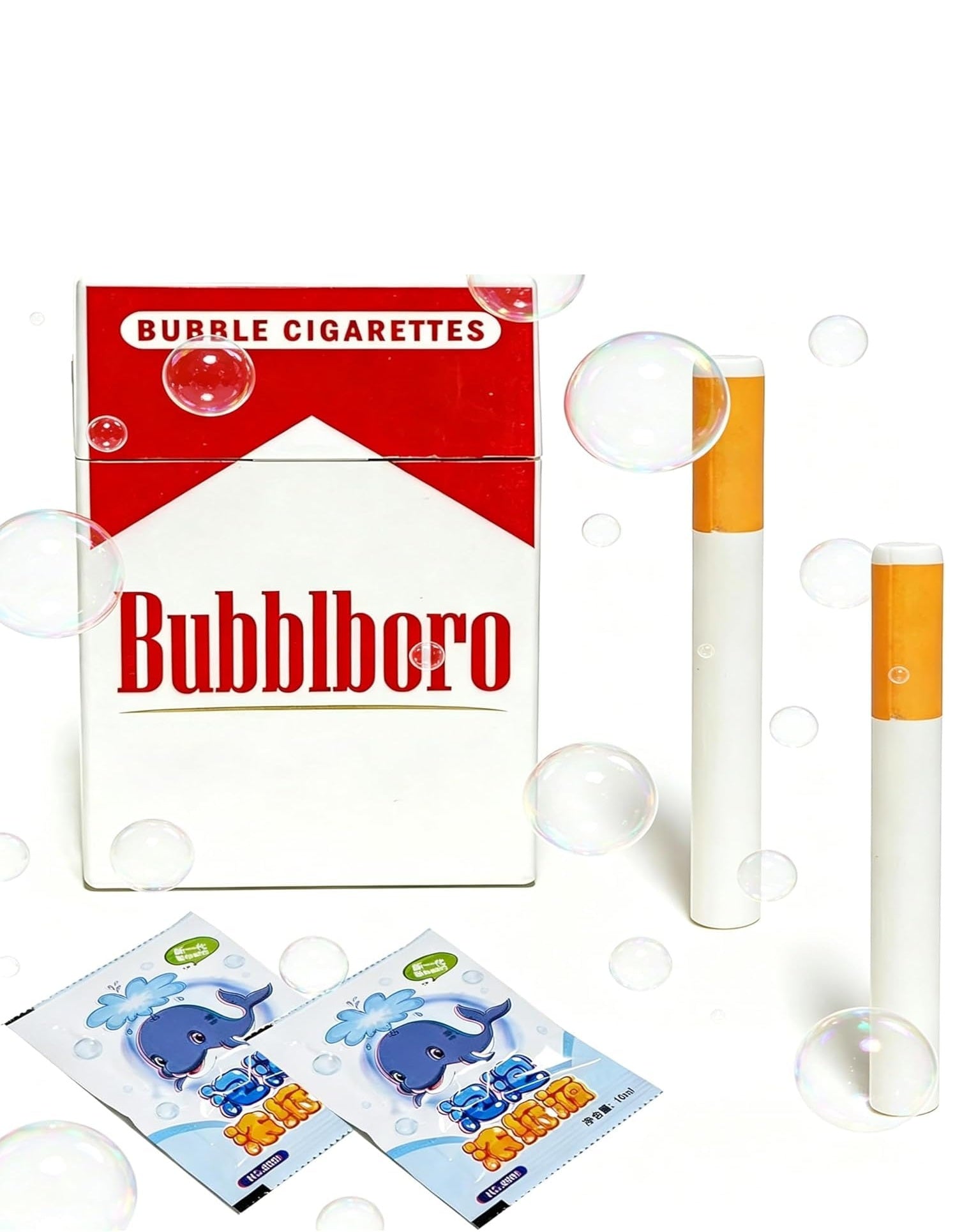 Realistic Fake Cigarette Bubble Blower Pack  | Mini Cigarette Bubbles Maker for Stress Relief, Funny Party , Prank Gift & Desk Toy for Adults