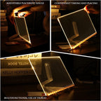 LED Acrylic Writing Board with 7 Pen & Light – 20x 20 cm DIY 3D Rewritable Message Pad, Personalized Night Lamp & LED Display for Home, Office Desk Decor & Gift