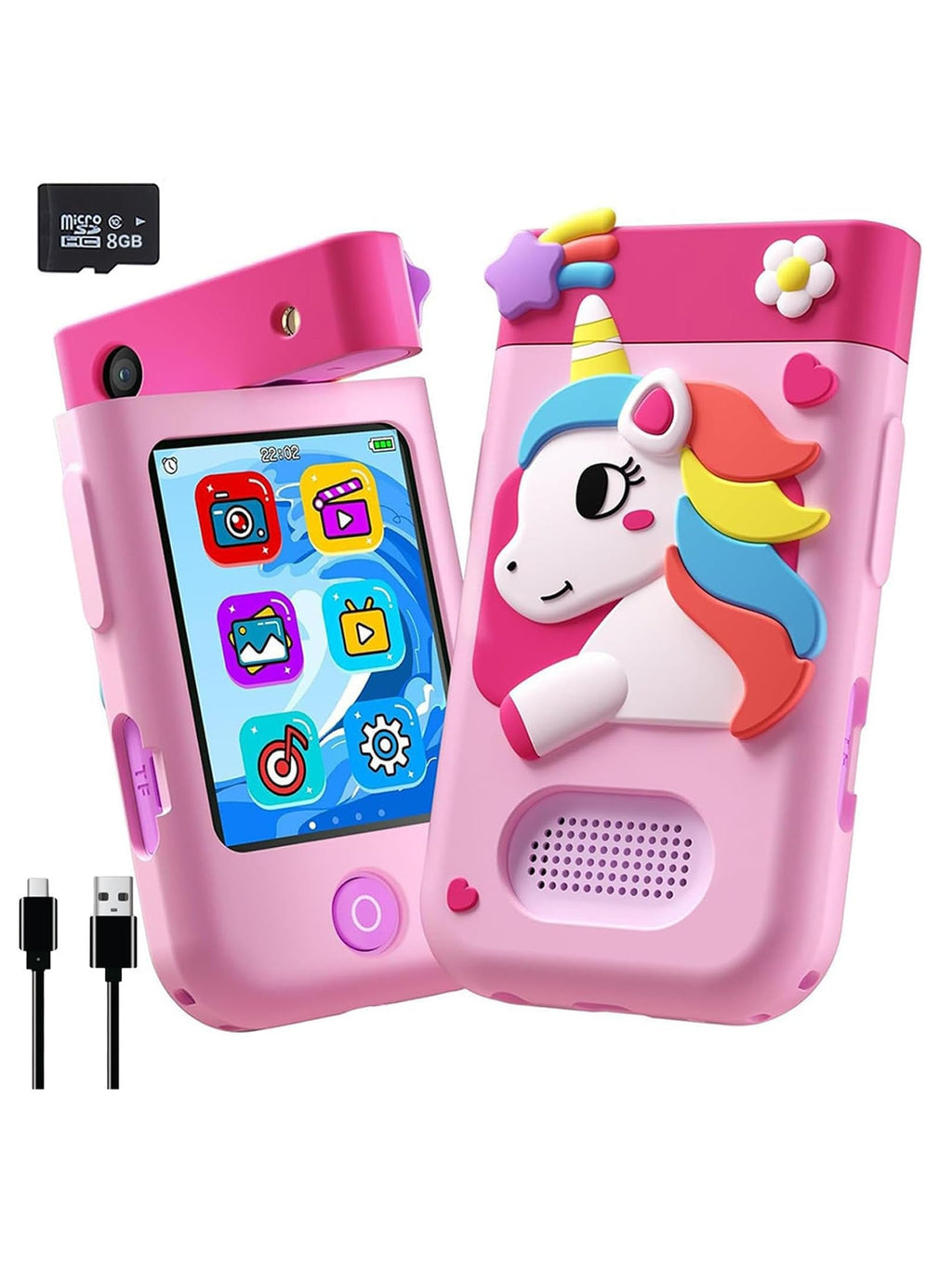 My First Smart Phone| Mini Toy Mobile for Kids Age 3+| Adorable, Educational & Fun | with Rotating Camera & Strong Battery| Perfect for  Girls (Unicorn)