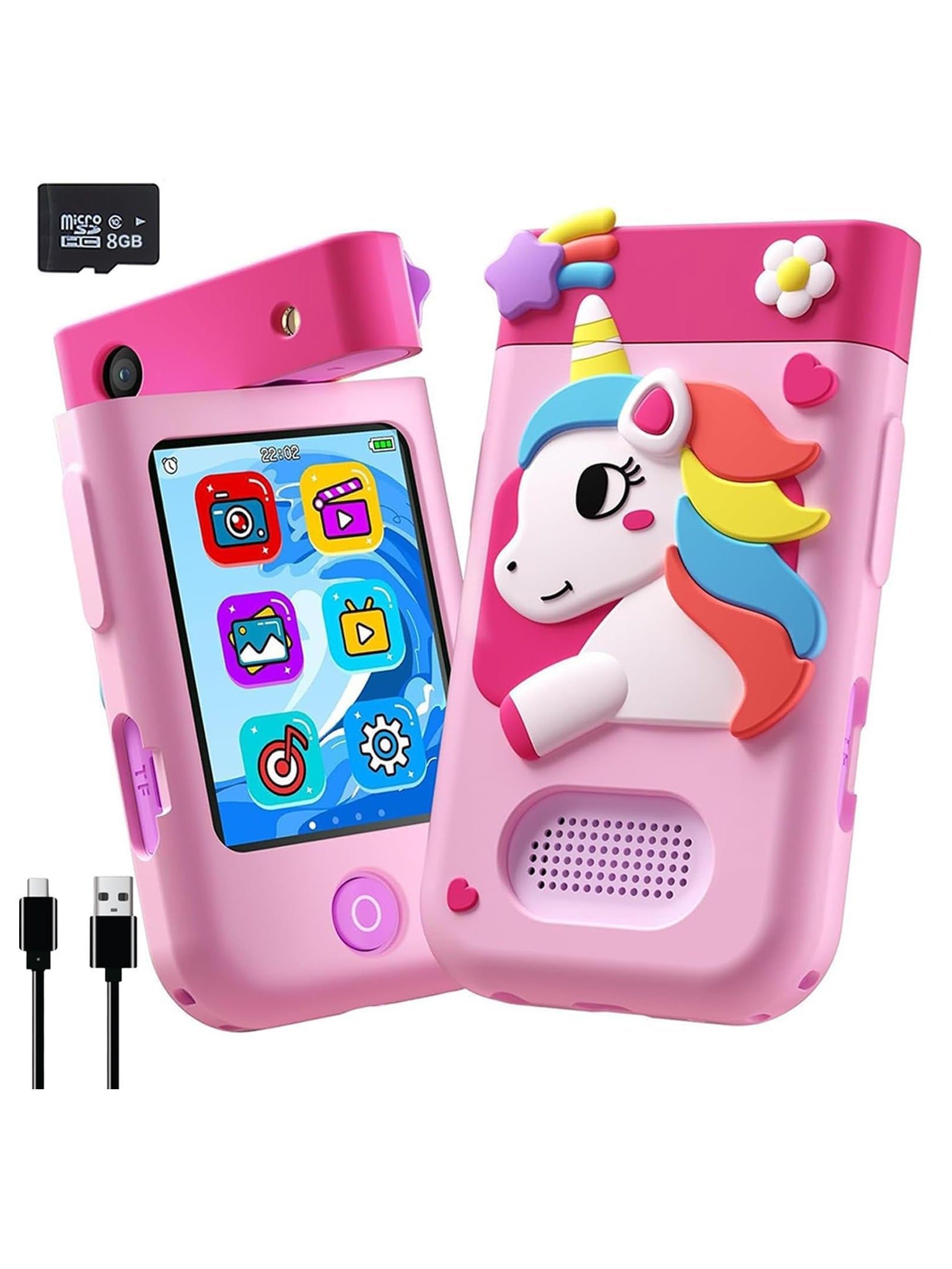 My First Smart Phone| Mini Toy Mobile for Kids Age 3+| Adorable, Educational & Fun | with Rotating Camera & Strong Battery| Perfect for  Girls (Unicorn)