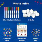 Skillmatics Rock Painting Kit - Mess-Free Art & Craft Activity for Girls & Boys,  DIY Creative Activity, Gifts for Kids Ages 4-12, Multicoloured