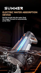 Brilliant Toys Long-Range Dual Mode Electric Water Gun 350ml Automatic High-Pressure Blaster for Kids & Adults | Water Gun for Holi (White)