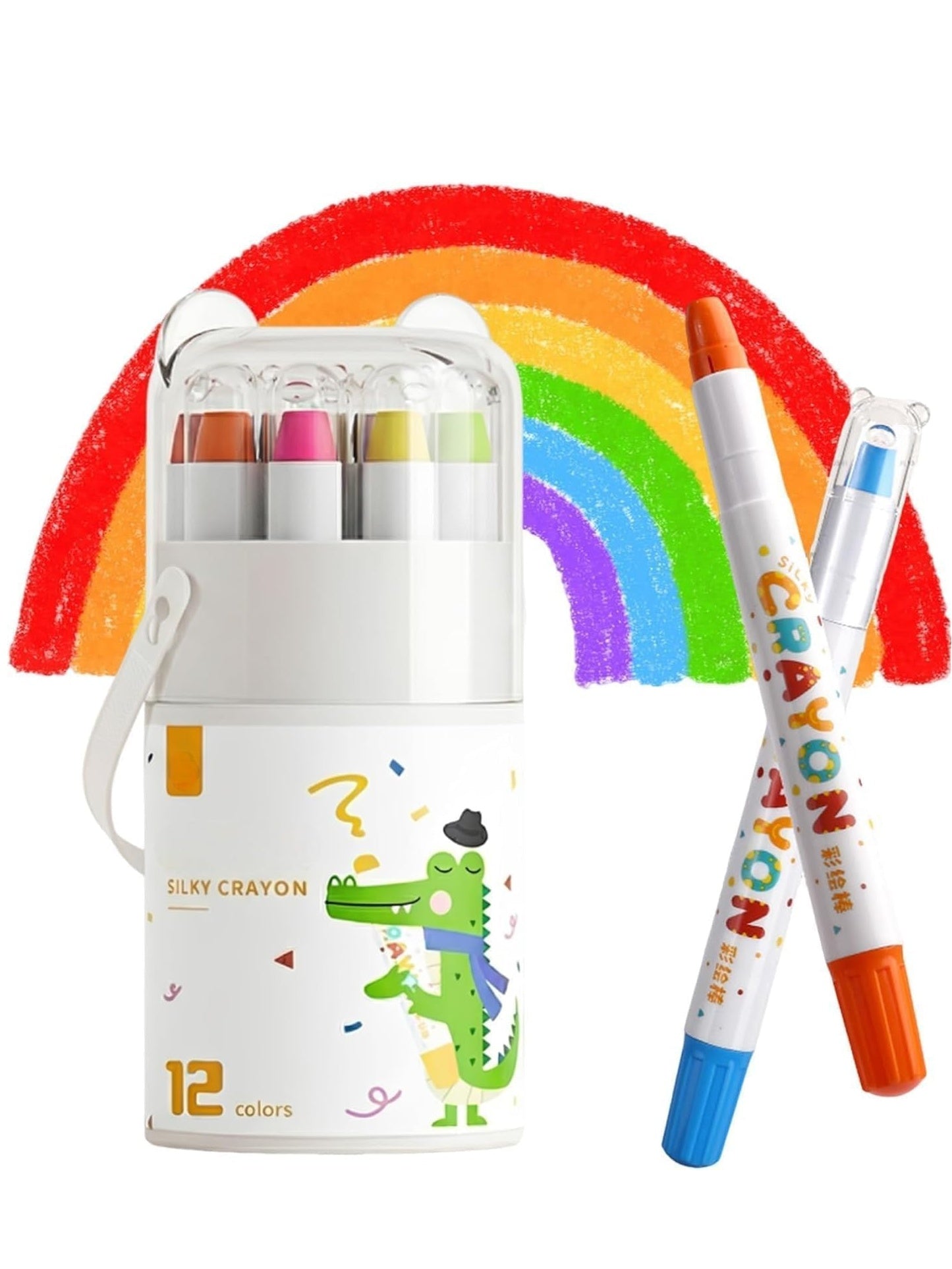 12 Color Twistable Crayons Set for Kids – Rolling Wax Color Pens, Mess-Free Coloring Supplies – Non-Toxic Crayons for Drawing, Art & School