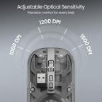 Portronics Toad 8 Transparent Wireless Bluetooth Mouse with Dual Wireless (BT + 2.4 GHz),  Noise-Free Clicking,  Multi-Device Pair