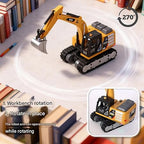 Mini RC Excavator Construction Vehicle | 1:64 Scale Die-Cast Metal Body | Remote Control Engineering Toy Vehicle for Kids
