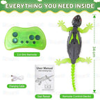 Wall Climbing RC Lizard Toy | Remote Control Gecko that Crawls on Walls & Ceilings | 360° Stunt RC with LED Eyes | Prank & Thrill Gift for Boys & Girls