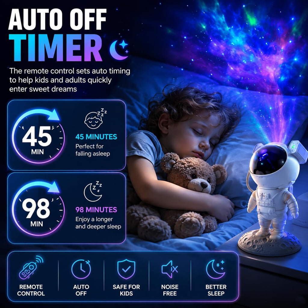 Astronaut Galaxy Projector Night Light – 360° Rotating Star Projector with Remote Control, Timer & Adjustable Head – Space Lamp for Kids’ Bedroom, Gifts, Gaming Room, Home & Décor