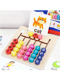 Wooden Vowel Letters Spelling Game | Montessori Alphabet Learning Toy with Flash Cards | Educational Sight Word Puzzle for Kids | Fine Motor Skill & Reading Development Toy