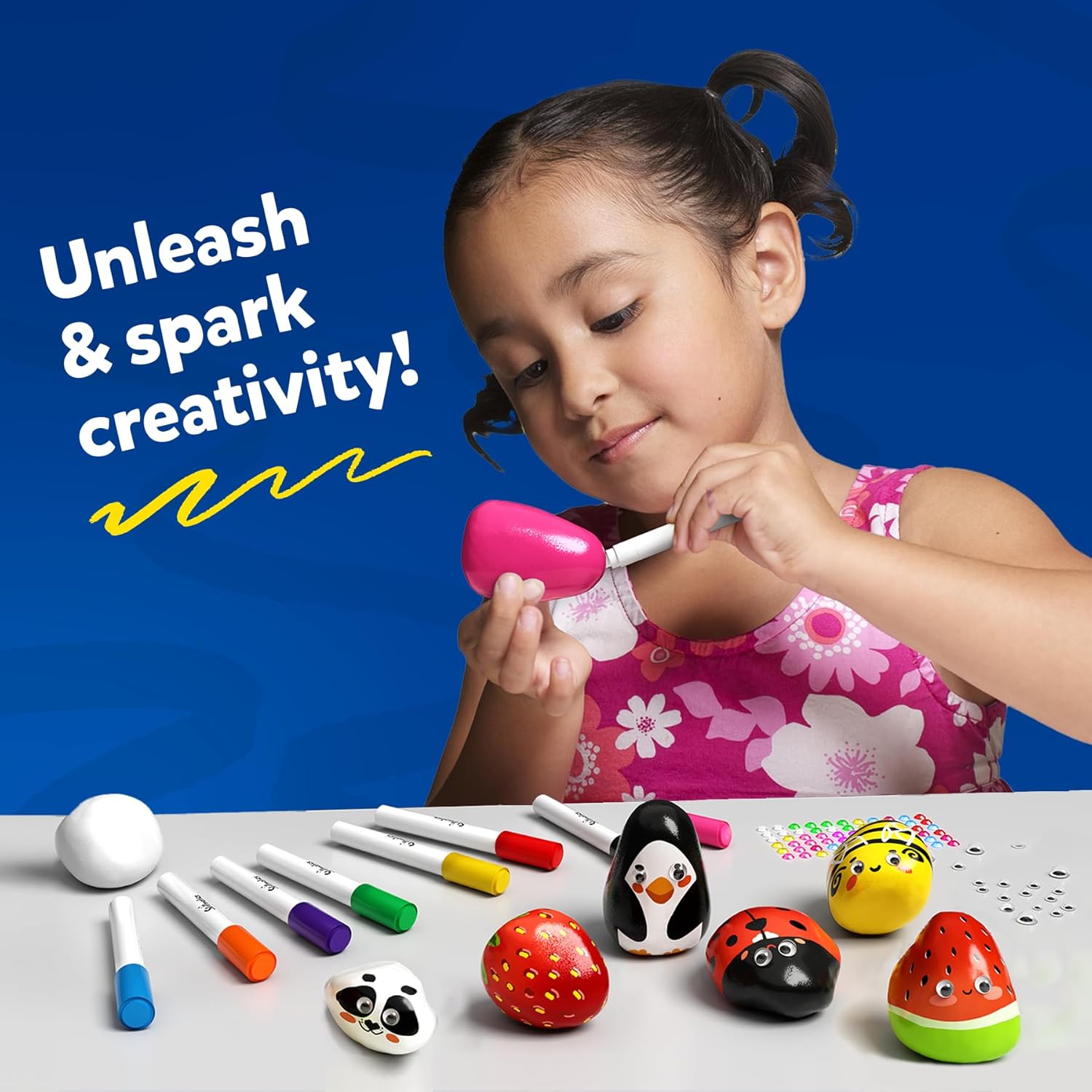 Skillmatics Rock Painting Kit - Mess-Free Art & Craft Activity for Girls & Boys,  DIY Creative Activity, Gifts for Kids Ages 4-12, Multicoloured