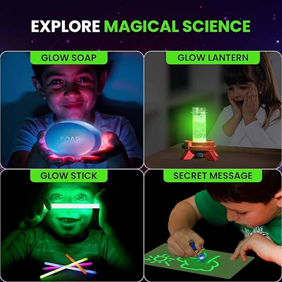 Smartivity Glow Magic Science Kit for Kids Ages 6-12 Years | 20 Amazing Glow in The Dark Science Experiments