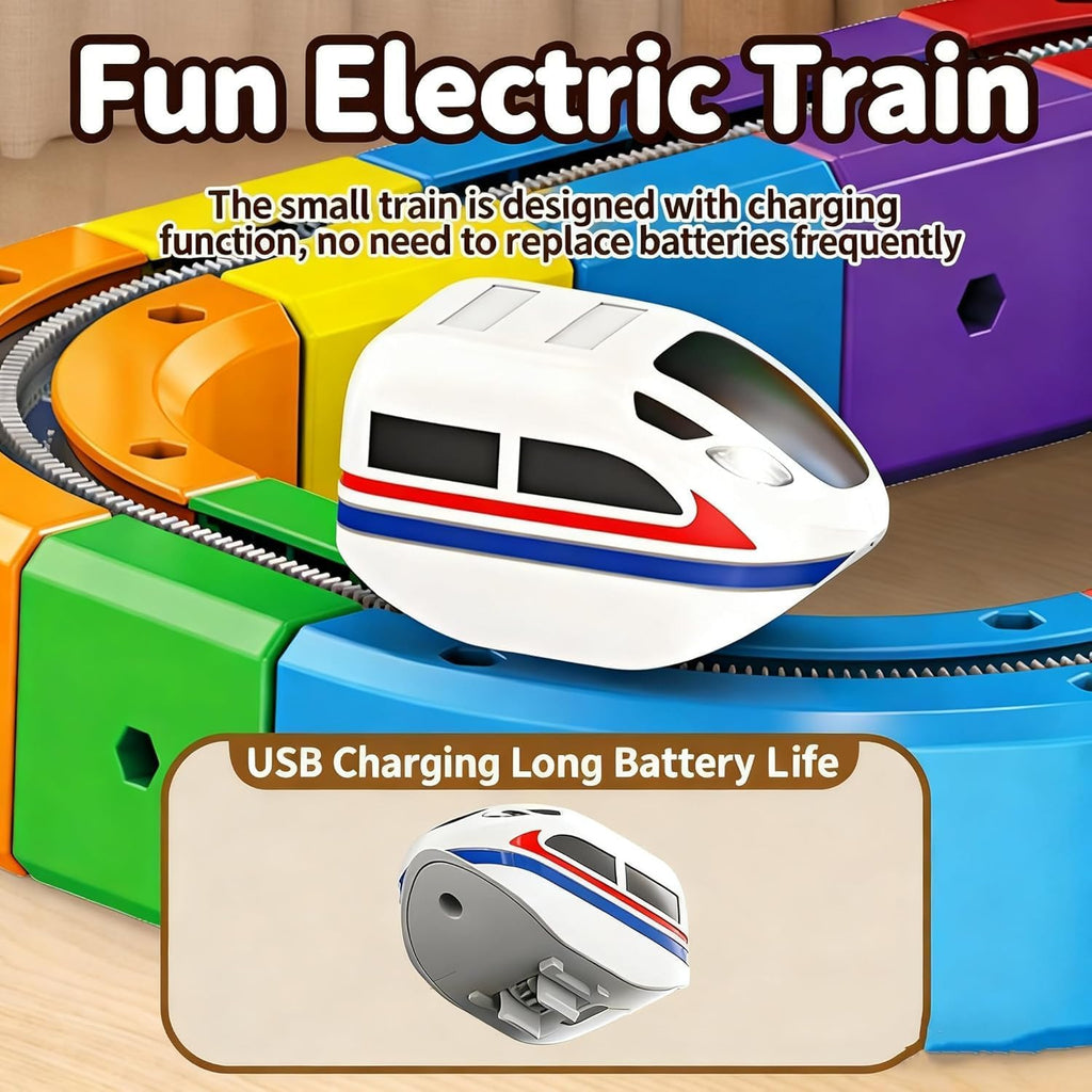 Anti-Gravity DIY Cube Track Magic Rail Train Set, 51 Pcs, for Ages 3+ | Educational Building Track Toy, Multicolour, Loop, Multi-Layer Tracks