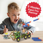 DIY Military Vehicle STEM Building Set for Kids 8-14 Years, Army Truck with Air Powered , Birthday Gift for Kids ,53 Pcs