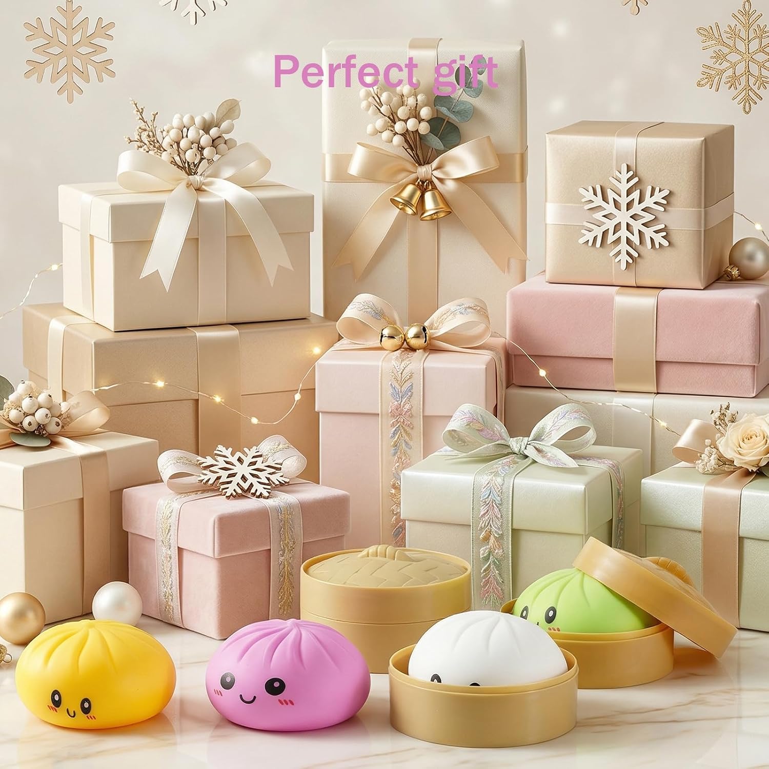 Dumpling Squishy, Squishy Ball with Soft Texture and Fun Shapes, Sensory Fidget for Play and Collection, Party Favors,  Smiling Style 1 Pcs Random Color