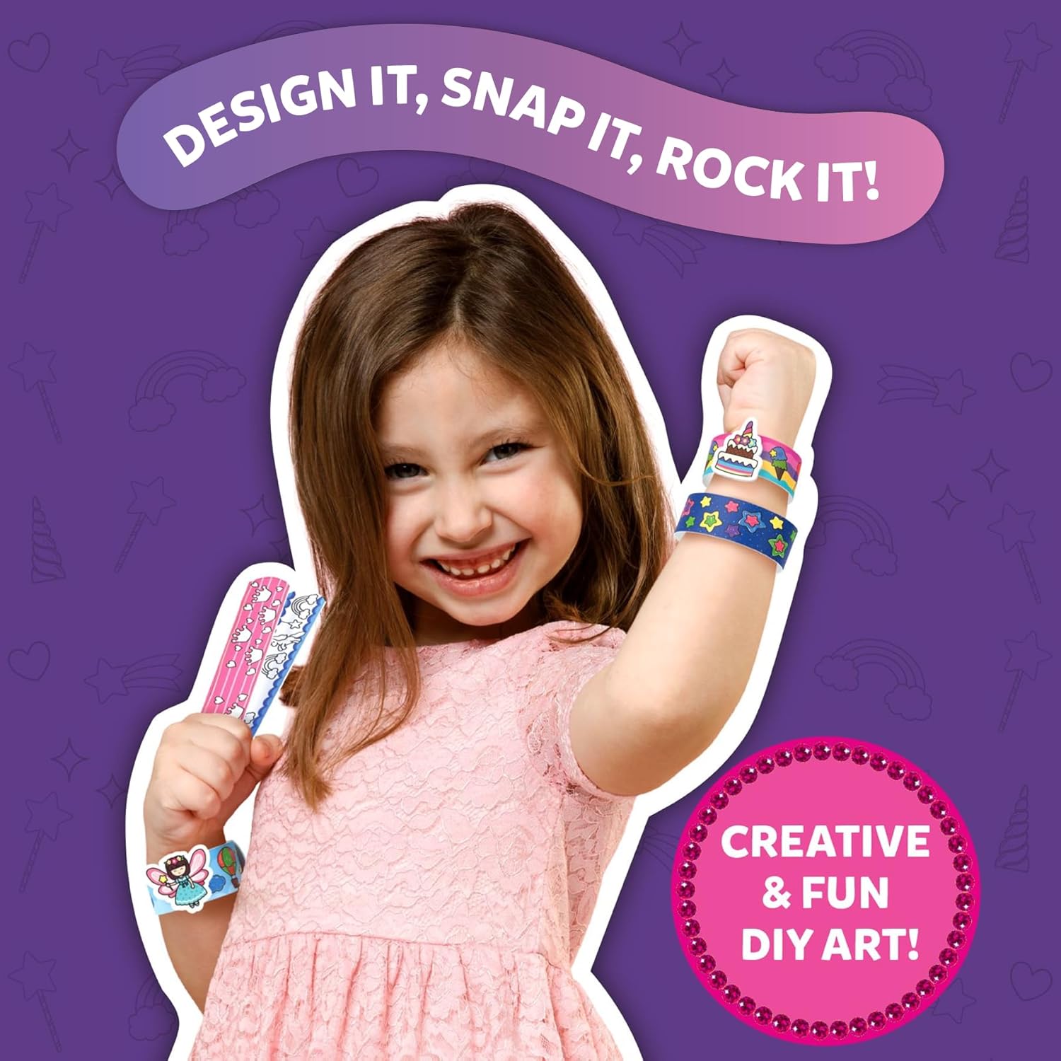 Skillmatics Craft Activity - Snap Bandz, Unicorns & Princesses, DIY Art & Craft Activity, Mess-Free,8 Bands (8.6"), Gifts for Girls & Boys Ages 4- 10