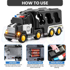 5 in 1 Police Trucks Boy Toys for 3-5 Year Old Toddlers - Toys for 3- 7 Years Old Transport Vehicle Carrier Truck Sets Kids Boys & Girls