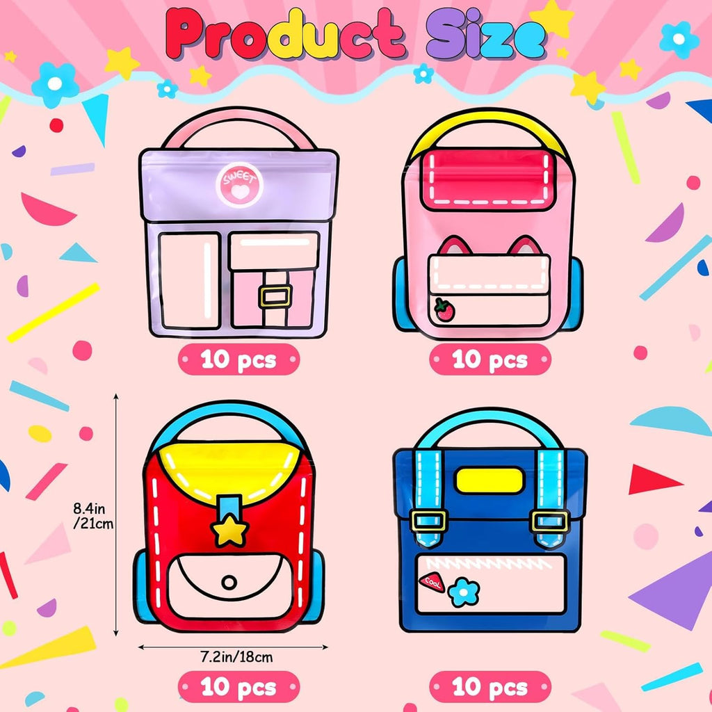 40 Pcs Party Favor Bags Bulk Reusable Birthday Goodie Bags with Handle for Birthdays, Weddings, Sweets, Christmas
