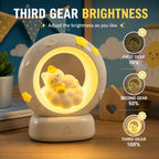 Cat Moon Light For Bedroom Dim Light| 3 Gear Brightness Night Lamp for Kids| Home Decor Gift for Women Girls & Boys| Couple Gift| Love Gift for Her| Decoration Silicone Night Lamp| Cute LED Moon
