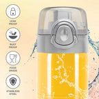 Milton Vogue 750 Stainless Steel Water Bottle with One Touch Safety Lock, 750 ml Water Bottles, Single Walled, Leak-Proof, Travel Bottle, Yellow