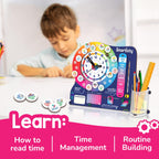 DIY Interactive Clock with Stationary Organiser  | Features an Infinity Calendar | Birthday Gift for Boys & Girls | Educational Toy for 6-12 Years