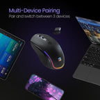 Portronics Toad One Bluetooth Mouse with 2.4 GHz & BT 5.3 Dual Wireless,Design for Laptop, Smartphone, Tablet (Black)