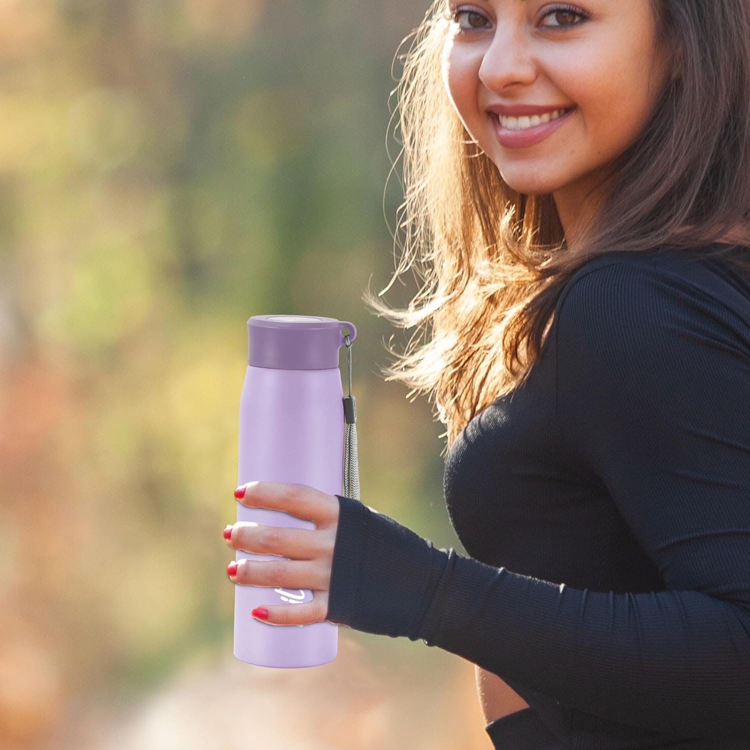 MILTON Handy 650 Stainless Steel Sipper Water Bottle 690 ml, Single Walled I Leak Proof Lid I For School, Office, Gym I Purple