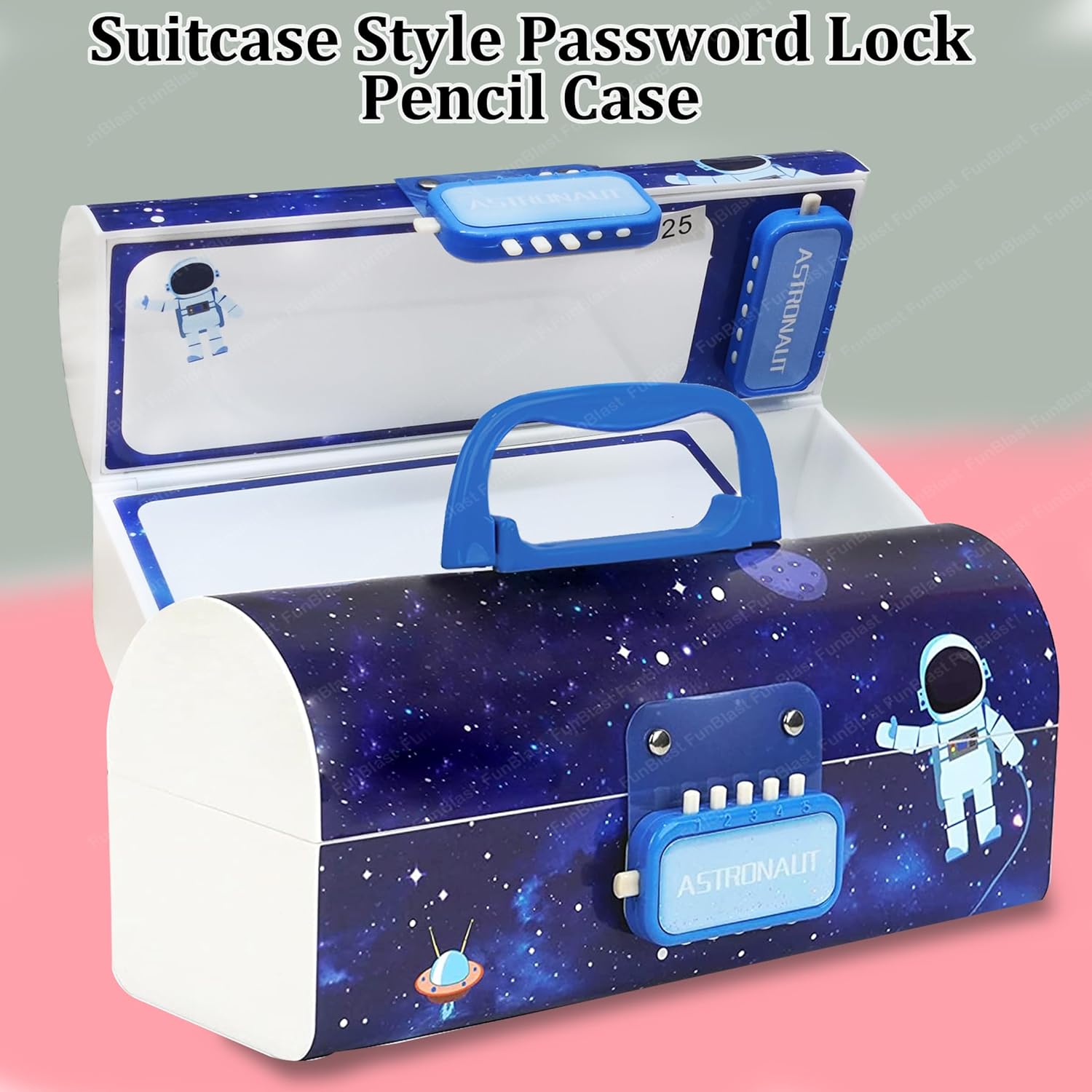 Astronaut Kids Pen & Pencil Box Suitcase Style Password Lock Multi-Layer Pencil Box For Boys, Girls, Return Gift For Kids