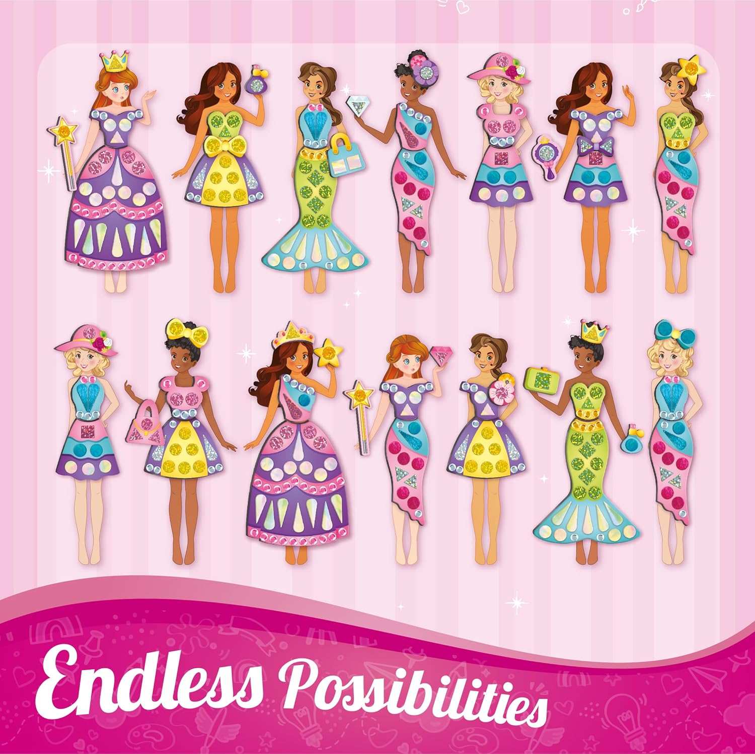 Imagimake DIY Magnetic Dress-Up Princess |  Birthday Gift for Girls Ages 3-7 Multicolour