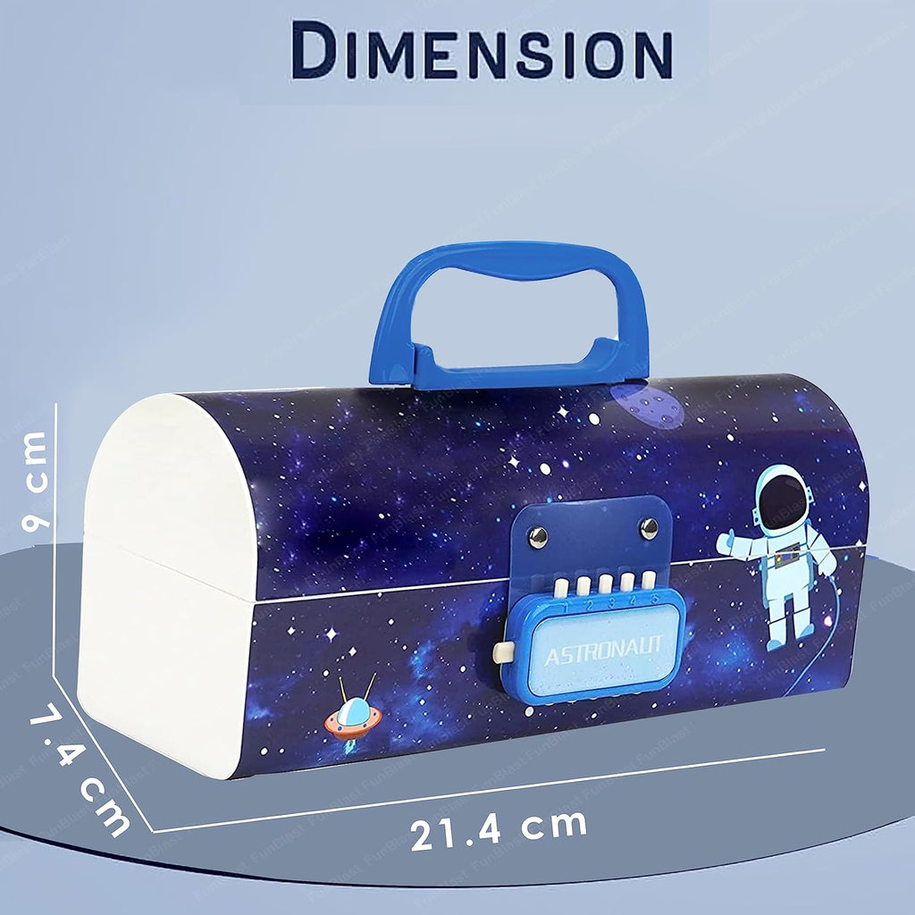 Astronaut Kids Pen & Pencil Box Suitcase Style Password Lock Multi-Layer Pencil Box For Boys, Girls, Return Gift For Kids