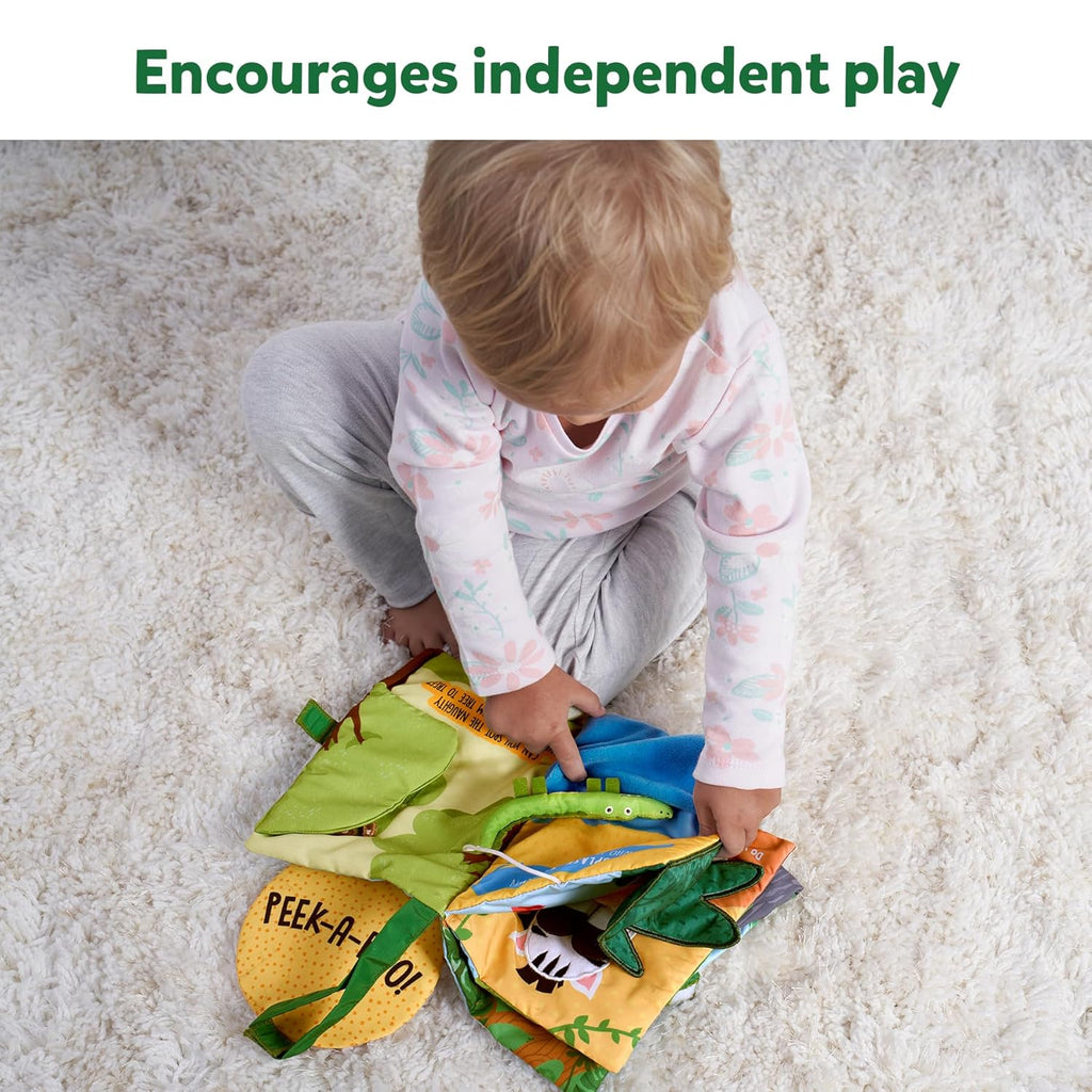 Skillmatics Peek-A-Boo Jungle Book - Soft Cloth Book for Baby, Infant & Toddler