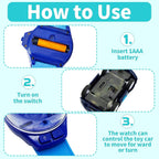 Wrist Watch Remote Controlled Mini Car Toy for Kids with USB Charging Cable - Rechargeable 2 Function Remote Watch