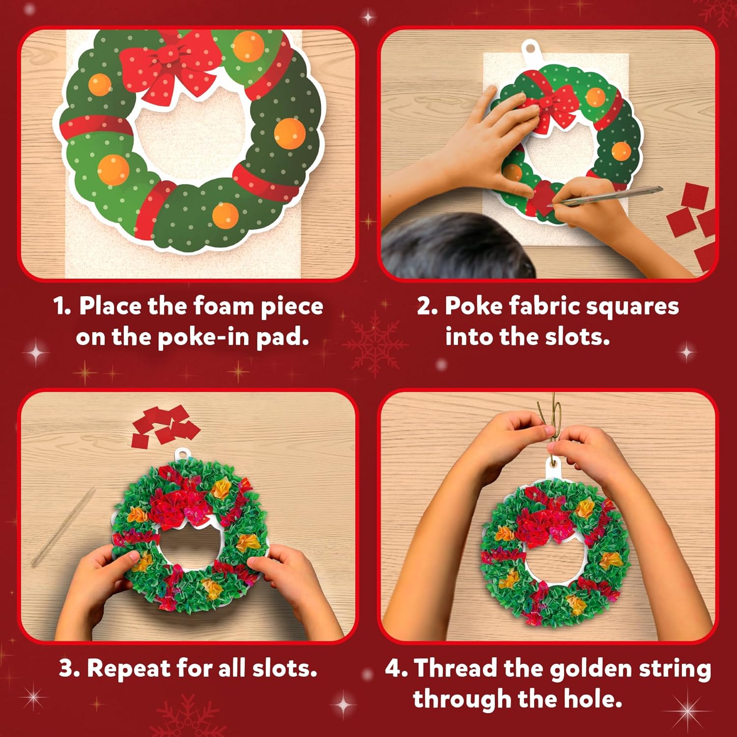 Skillmatics Poke-in Art - Christmas Decor, Mess-Free Art for Kids, DIY Craft Kits, Creative Activity, Fine Motor Skills, Gifts for Ages 4-12