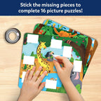 Skillmatics Puzzle Activity - Tape It Animals, 150+ Easy-Tear Stickers, Art & Craft Kit, Educational Fine Motor Skills & Travel Toy, Gift for Kids Ages 4, 5, 6, 7, 8