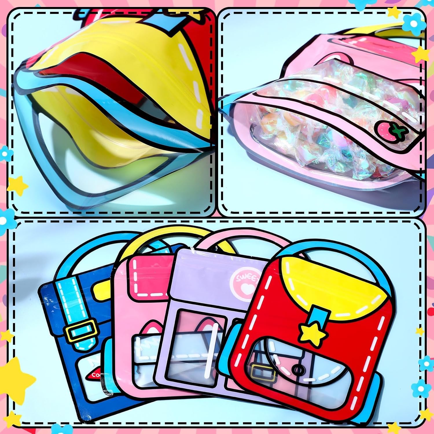 40 Pcs Party Favor Bags Bulk Reusable Birthday Goodie Bags with Handle for Birthdays, Weddings, Sweets, Christmas