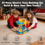 Anti-Gravity DIY Cube Track Magic Rail Train Set, 51 Pcs, for Ages 3+ | Educational Building Track Toy, Multicolour, Loop, Multi-Layer Tracks