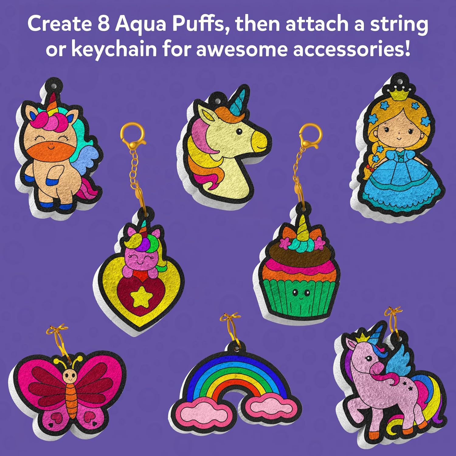 Skillmatics 3D Art Kit - Aqua Puffs Princesses & Unicorns, Mess-Free Painting Craft for Kids, DIY Colour & Inflate Activity, Travel Toys & Creative Gifts for Girls & Boys Ages 4, 5, 6, 7, 8, 9, 10