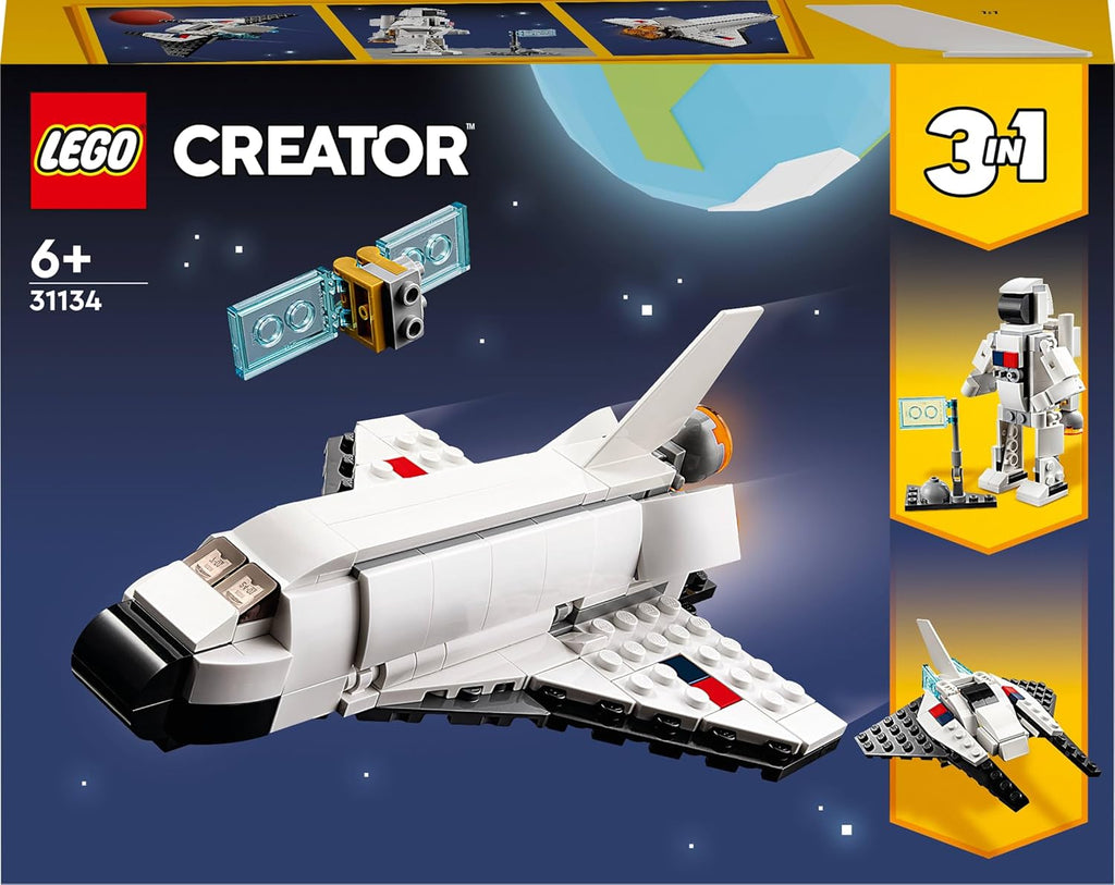 LEGO Creator Space Shuttle 31134 Building Toy Set with Astronaut and Spaceship Models for Kids Aged 6+