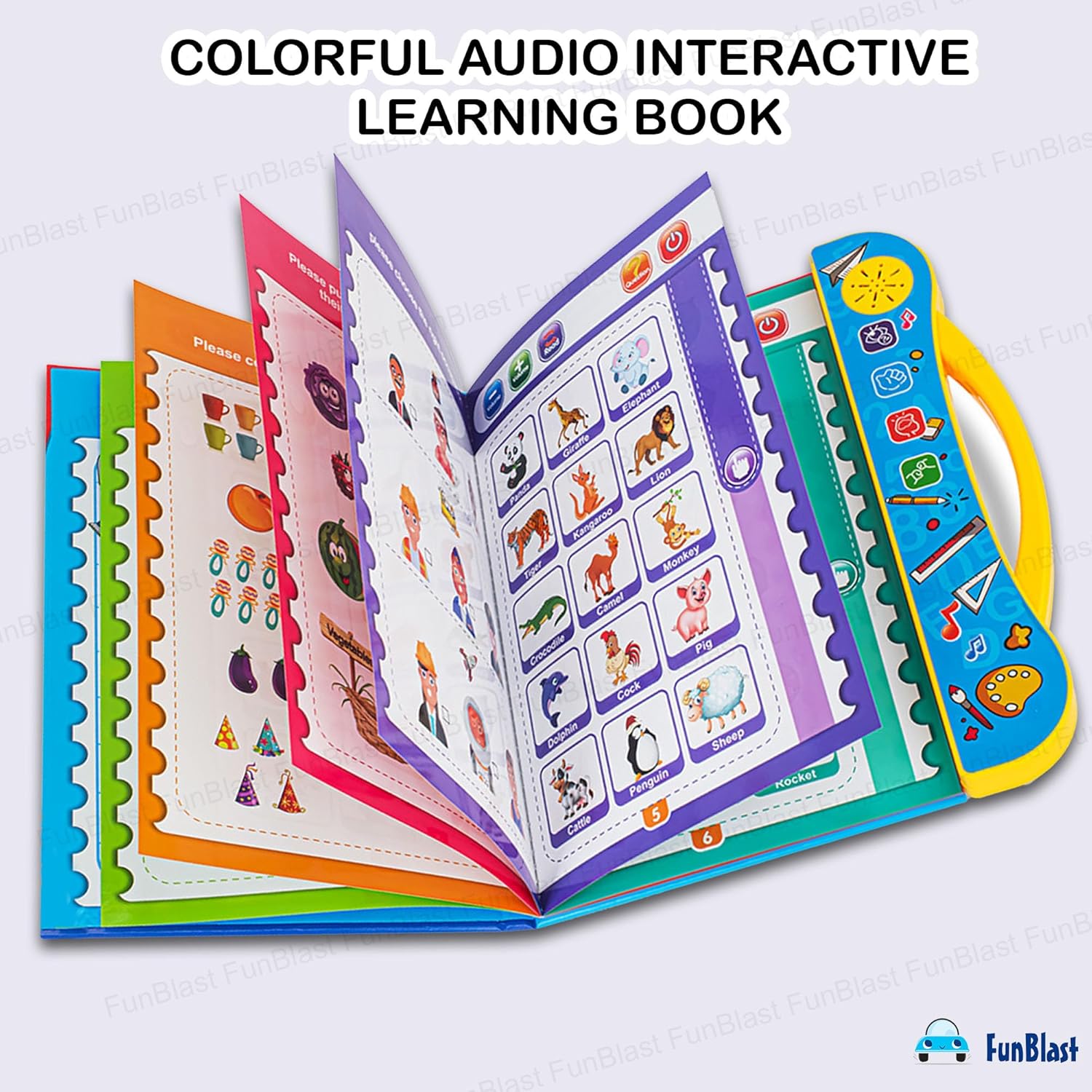 Interactive Children Book -Musical English Educational Phonetic Learning Book for 3 + Year Kids, Boys, Toddlers (Multicolor) (Battery  Included)