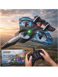 Remote Control Aeroplane RC Plane for 6-16 Years Kids Adults Fighter Jet Toy with LED Lights 360° Flip Hovering Stunt Roll Spin Flight Aircraft Foam Glider Airplane Hobby Toy