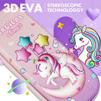 3D Unicorn Cover Large Capacity Pencil Case Compass With Compartments, School Supply Organizer For Girls