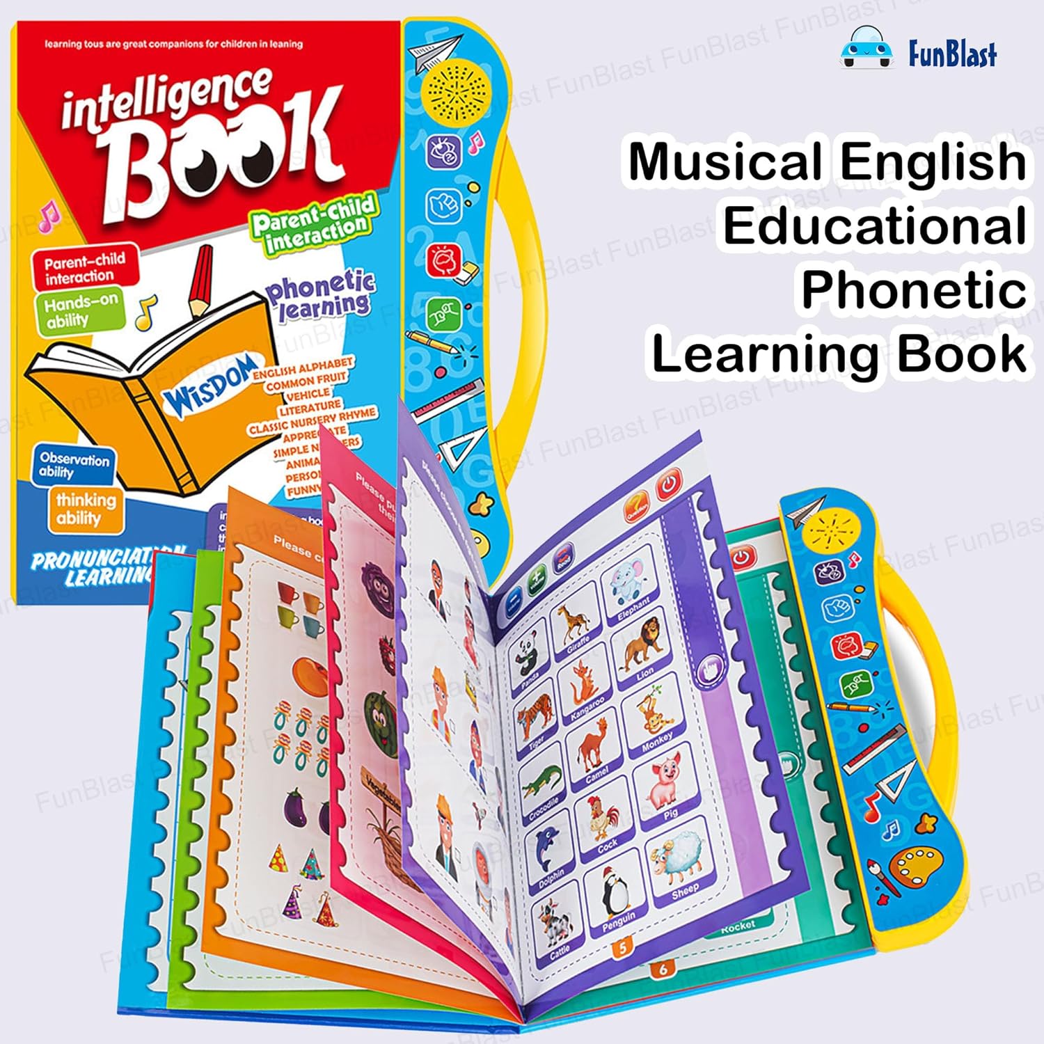 Interactive Children Book -Musical English Educational Phonetic Learning Book for 3 + Year Kids, Boys, Toddlers (Multicolor) (Battery  Included)