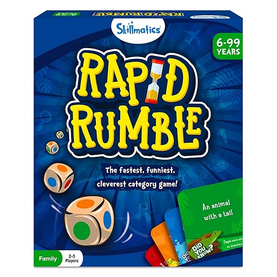 Skillmatics Rapid Rumble - Fast-Paced Board Game for Kids, Teens & Adults, Fun for Family Game Night & Educational Toy, Quick-Thinking Card Game, Gift for Ages 6-10