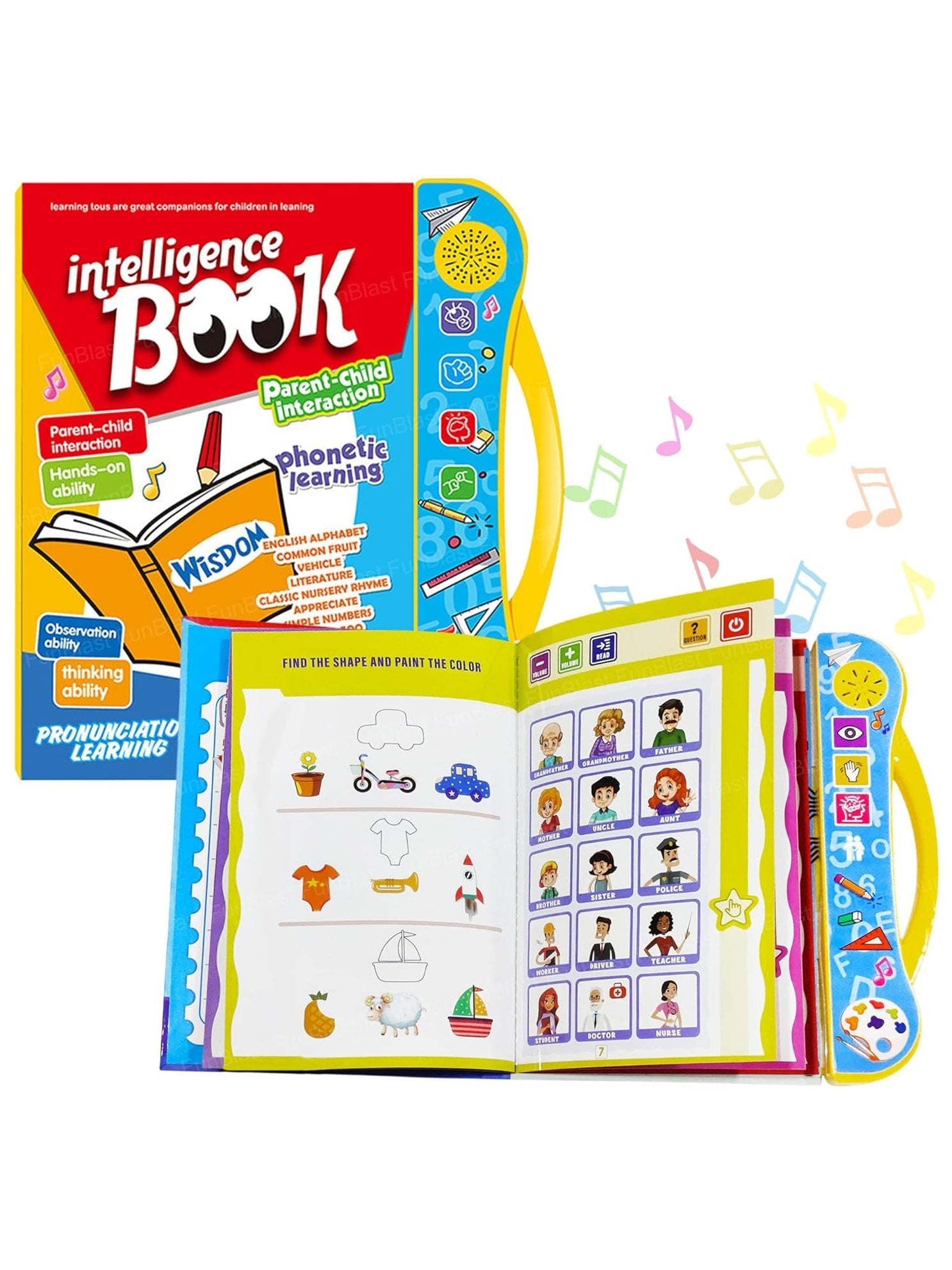 Interactive Children Book -Musical English Educational Phonetic Learning Book for 3 + Year Kids, Boys, Toddlers (Multicolor) (Battery  Included)