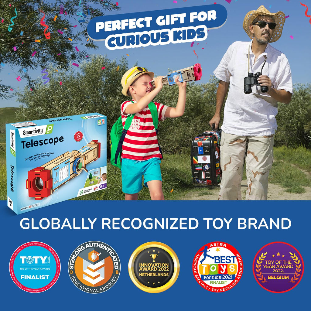 Smartivity Telescope Toy for Kids| Birthday/Christmas Gift for Boys & Girls | DIY Science Toys for Kids 8-14 Years