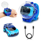 Wrist Watch Remote Controlled Mini Car Toy for Kids with USB Charging Cable - Rechargeable 2 Function Remote Watch