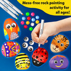 Skillmatics Rock Painting Kit - Mess-Free Art & Craft Activity for Girls & Boys,  DIY Creative Activity, Gifts for Kids Ages 4-12, Multicoloured