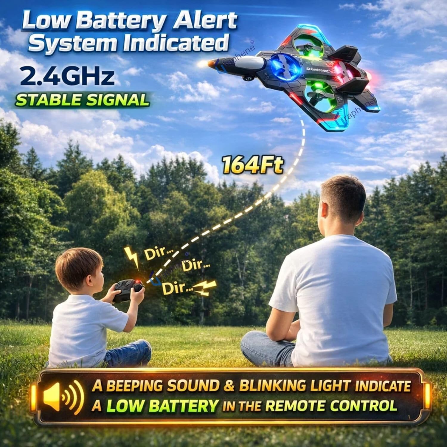 Remote Control Aeroplane RC Plane for 6-16 Years Kids Adults Fighter Jet Toy with LED Lights 360° Flip Hovering Stunt Roll Spin Flight Aircraft Foam Glider Airplane Hobby Toy
